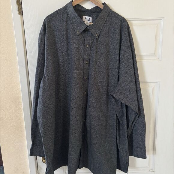HB‎ Harbor Bay Men Button Shirt Size 4XLT Long Sleeve Abstract Office Prep City - Picture 2 of 11